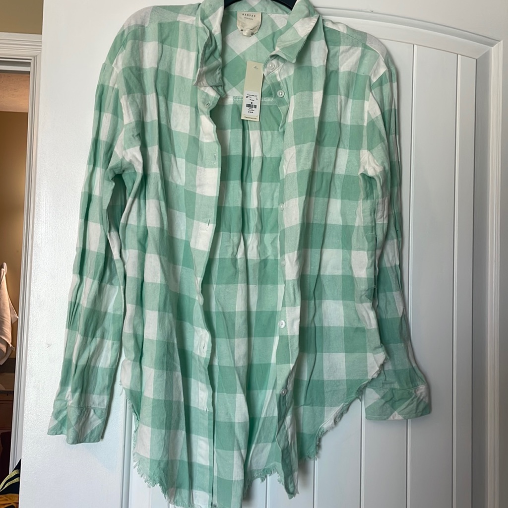 Plaid Button Down Green